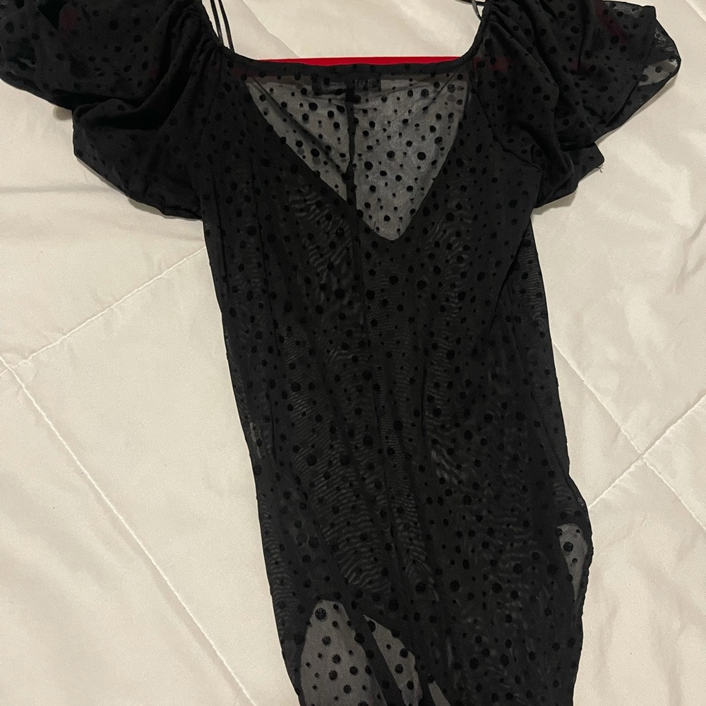 Zara top black see through Small new year top!
